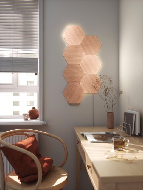 Светодиодная панель Nanoleaf Elements Wood Look Hexagons Starter Kit 7